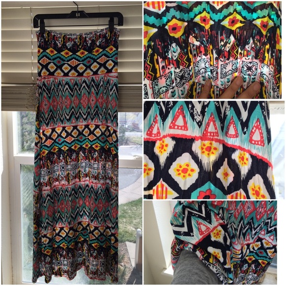 Cantata Tribal Multicolor Foldover Maxi Skirt - Picture 3 of 5
